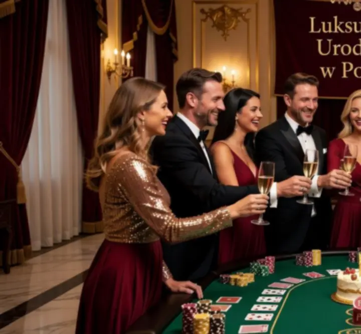Luksusowe przyjęcie urodzinowe przy stole pokerowym